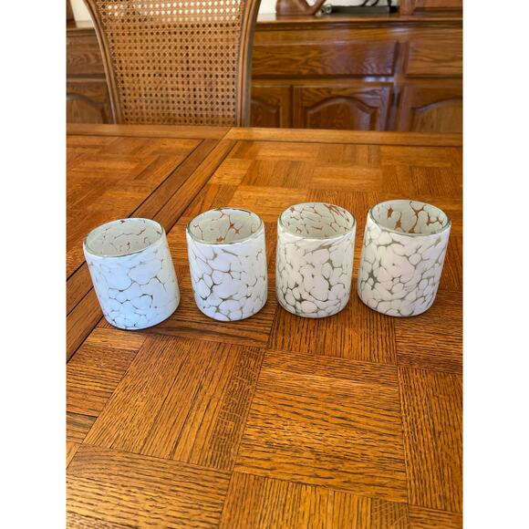 Pottery Barn White Tortoise Old Fashion set of 4 glasses - Picture 1 of 6